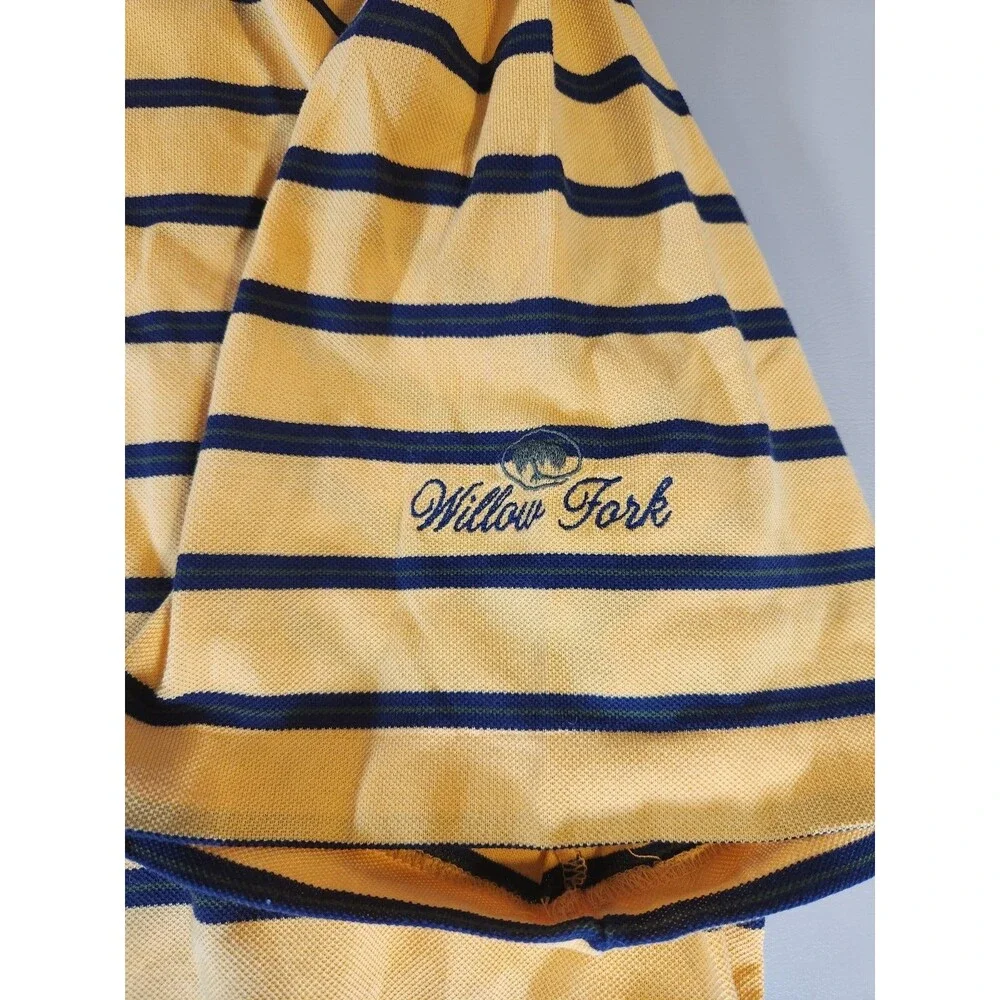 Polo Golf Ralph Lauren Pima Cotton Yellow Striped Short Sleeve Men Polo Shirt XL